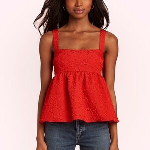 Amanda Uprichard Russo Top Ruby red size large babydoll tank top